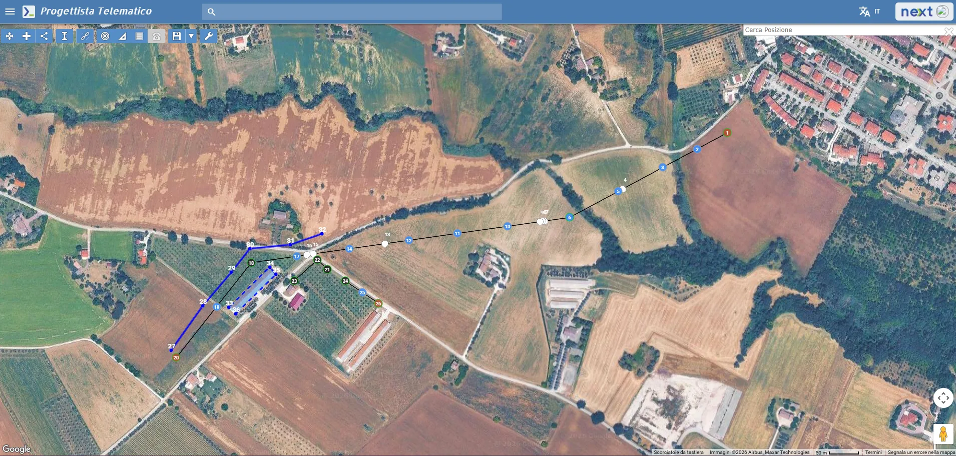 Progettazione di linee elettriche profilo altimetrico